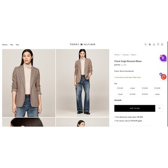 Nine West Plus OX Houndstooth Heritage Blazer - Picture 5 of 9